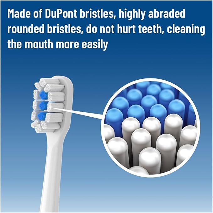 Replacement Brush Heads for T301 T302 T501 /501CSonic Electric Toothbrush Head Soft Bristle Nozzles(T301-302-BK-12Pcs)