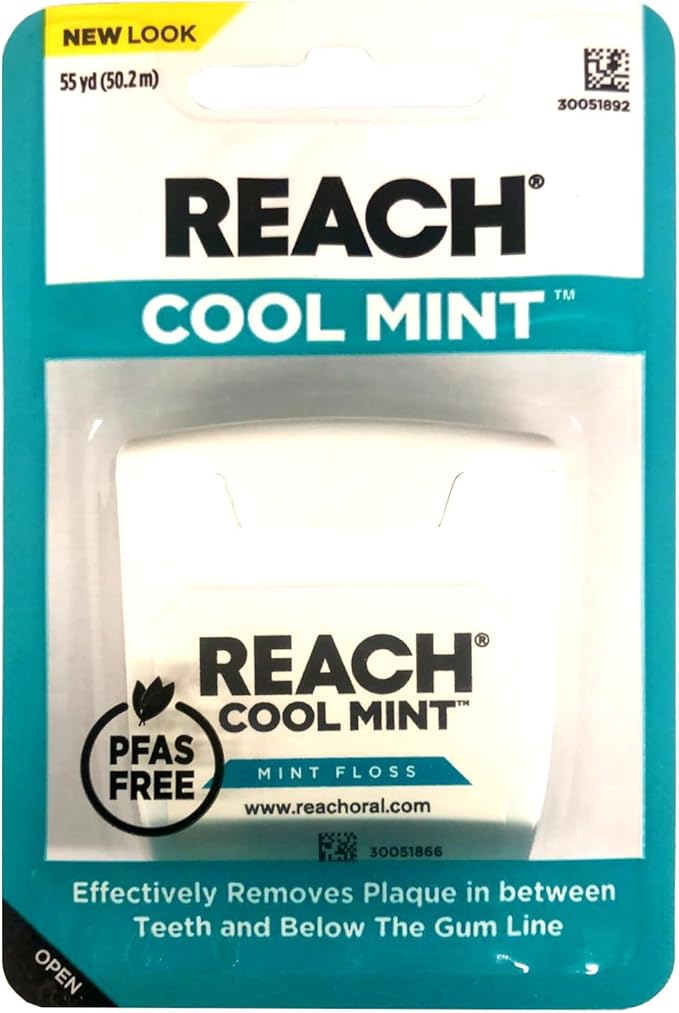 Reach Dental Floss Cool Mint 55 yds (Pack of 8)