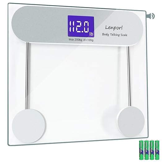 Talking Scales for Body Weight with Pure North American Male VoiceHighly Accurate Talking Bathroom Weight Scale with Large LCD ScreenTalking Scales for Visually Impaired and Seniors 440Ibs