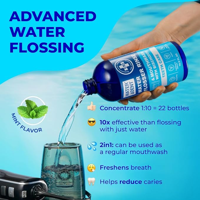 Whitening &amp Remineralization Teeth Strips and Concentrated Water flosser Rinse &amp mouthwash Teeth Care Peroxide Free. Made in USA