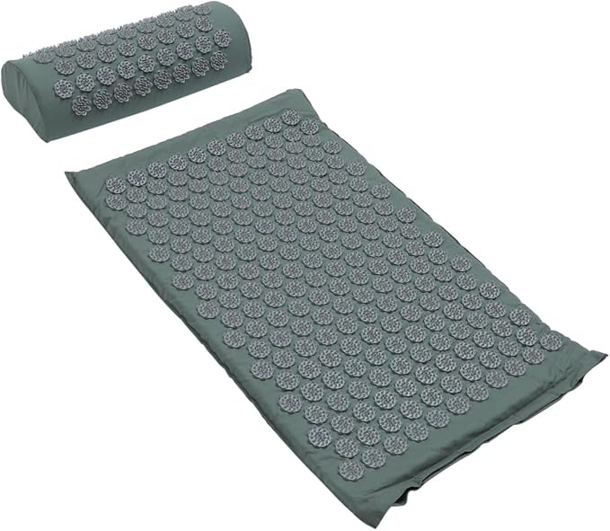 Veemoon Shiatsu Acupressure Massage Mat and Pillow Set Non-Slip Relief Cushion with Portable Carrying Bag for Back and Neck Therapy Relaxation and Muscle Tension Relief