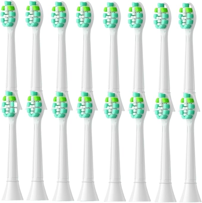 4-16pcs Replacement Toothbrush HeadsCompatible for Phillips Sonicare Electric HandlesSoft Bristles(16pcs White)