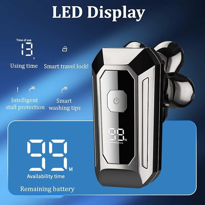 Head Shavers for Bald Men 8in1 Rechargeable Electric Shaver Five Floating Heads Razors Hair Clipper Nose Ear Hair Trimmer Men Facial Cleaning Brush