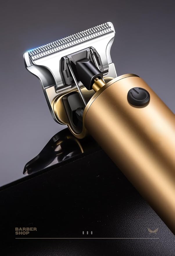 Professional Hair Clipper Set Black Electric Trimmer with Retro Oil Head Design Carving Push Clipper with Attachments BG-2101 (Black)
