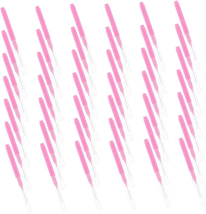 200pcs Interdental Brushes for Braces Soft Bristle Oral Pick Brush Ergonomic Design for Gentle Cleaning for Flossing and Oral Pink Interdental Cleaners