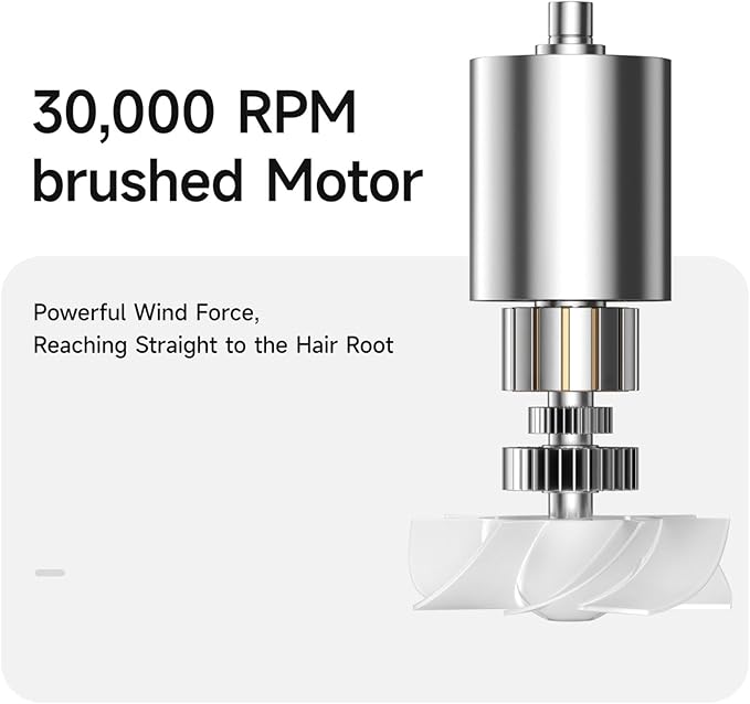 fosa Cordless Hair Dryer Rechargeable Battery Operated Blow Dryer 100 Heat &amp Speed Settings 30000 RPM with Digital Screen &amp Memory Function for Travel Students Dormitory (White)