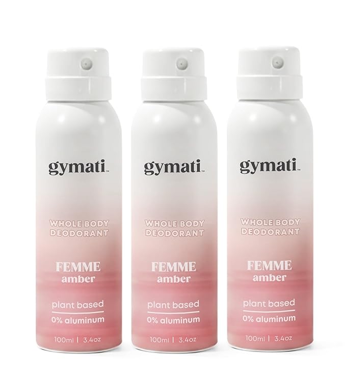 Gymati Natural Deodorant Body Spray – Aluminum-Free Plant-Based Blend with Aloe &amp Zinc Long-Lasting Odor Protection Luxury-Inspired Scent Women Pack of 3