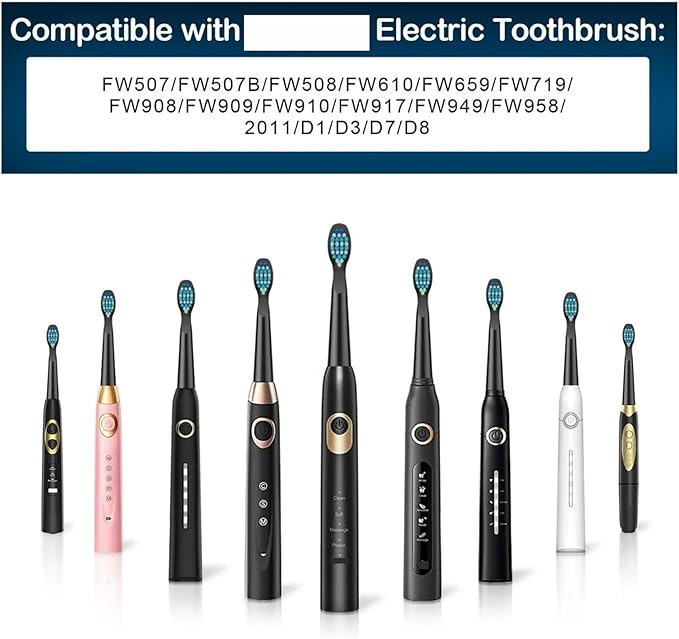 5 Pcs/Pack Replacement Brush Heads Compatible for FW-507/508/515/551/917/959/2011/D1/D3/D7/D8 Electric Toothbrush Bristle
