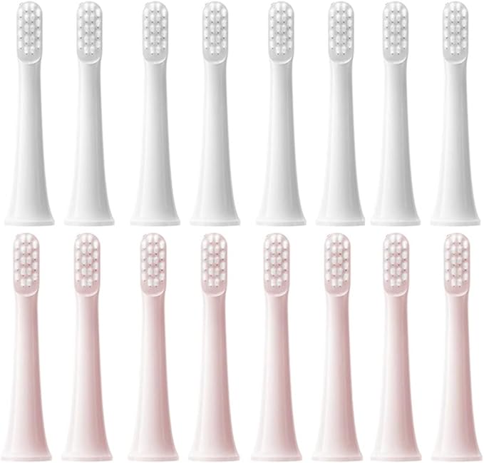 8PCSCompatible for XIAOMI MIJIA T100 Replacement Brush Heads Sonic Electric Toothbrush Vacuum Dupont Soft Bristle Suitable Nozzles(4White4Pink)