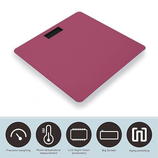 Smart Scale for Body Weight Digital Bathroom Weighing Scale Energy Saving Scale Rose Red