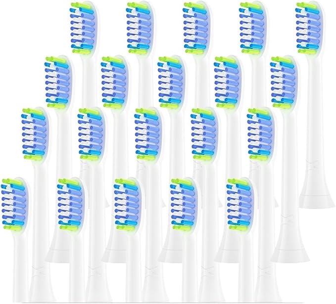 20Pcs Toothbrush Head Compatible with Sonicare HX5/HX6/HX7/HX8/HX9 Series Models/HB10C
