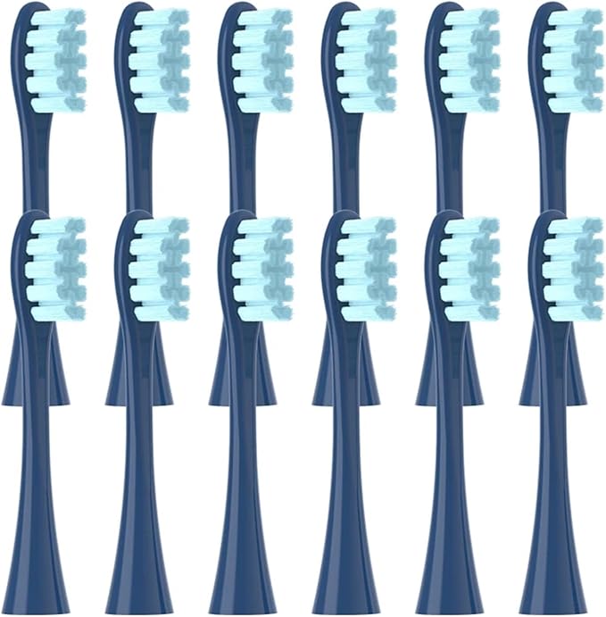 12PCS Replacement Brush HeadsCompatibility for Oclean X/X PRO/ Z1/ F1/ One/Air 2 /SE Toothbrush(12pcs Blue)
