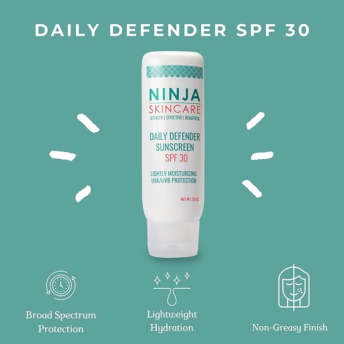 SPF 30 Face Sunscreen – Daily Defender Lightweight Broad Spectrum UVA/UVB Protection for Daily Wear