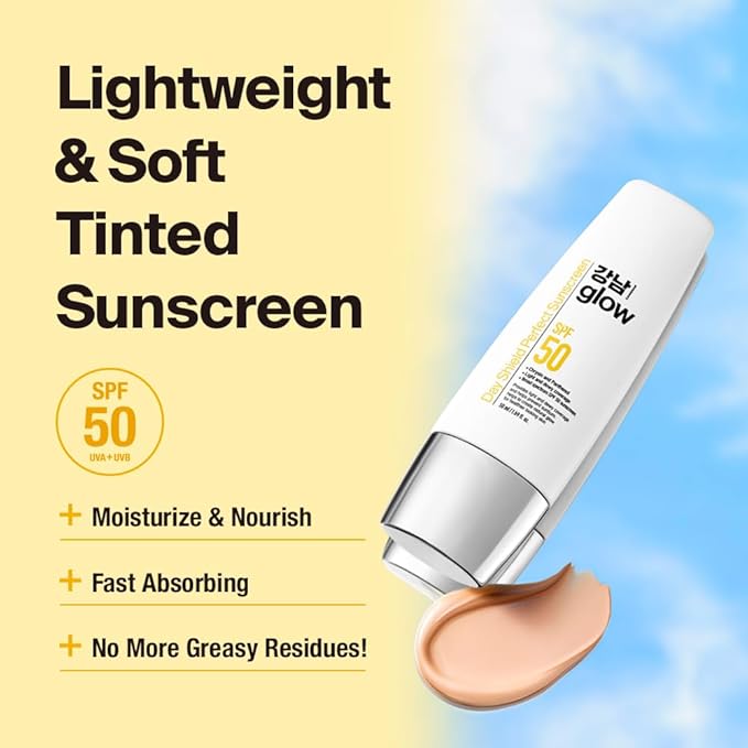 Day Shield Perfect Sunscreen SPF 50 1.7fl oz + Collagen Peptide Repair Cream 3.38 fl oz Tinted Sunscreen Face Moisturizer with Collagen Peptides and Niacinamide Korean skincare