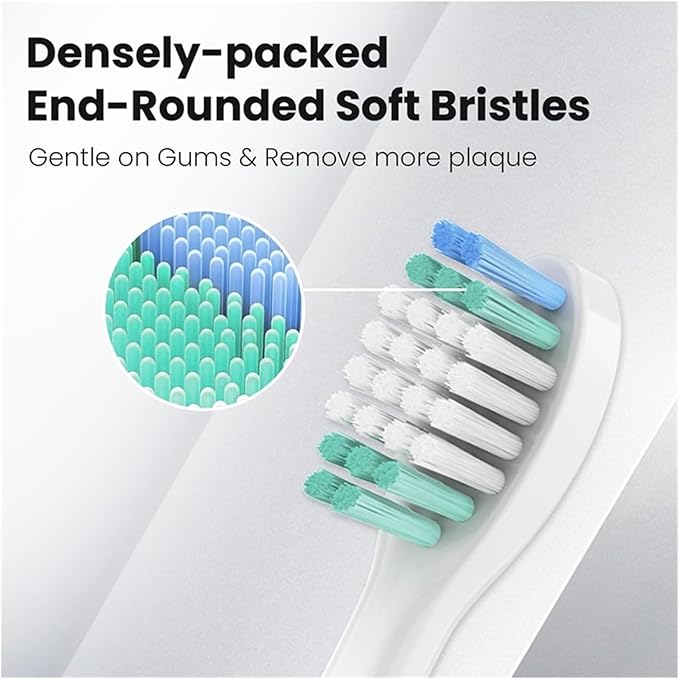 12pcs Toothbrush Replacement Heads Cleaning Brush Compatible for AquaSonic Black Series(White B)
