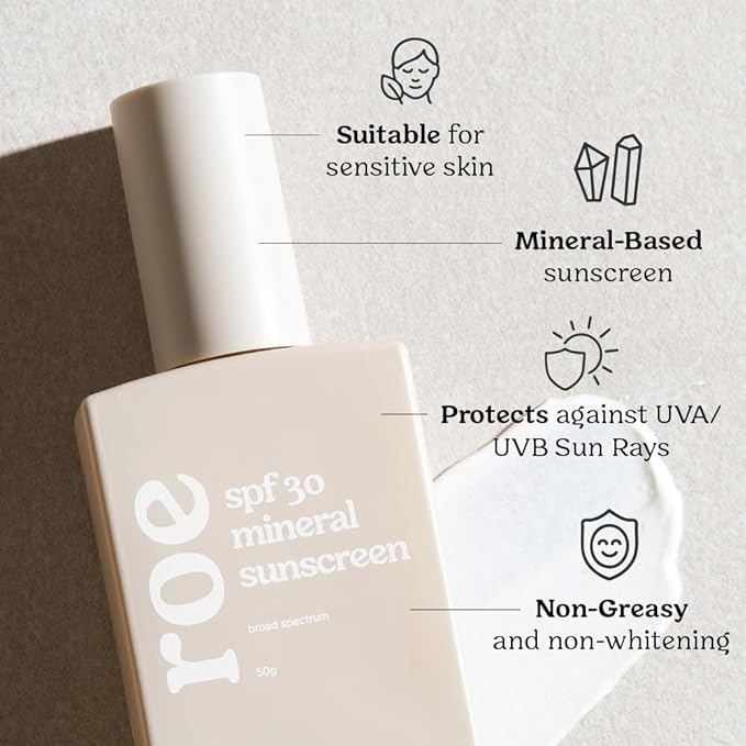 Roe Wellness- Baby Sunscreen Mineral &amp Reef Safe Zinc Oxide Non-Toxic Ingredients SPF 30 | Great For Toddlers Kids Newborns &amp Babies | Non-Greasy Paraben-Free