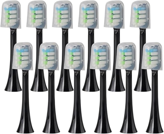Replacement Brush HeadsCompatible for SOOCAS X3U/X3Pro/X5/V1/D2/D3 12pcs Bristle Electric Toothbrush Dupont Sealed Packed(SHUSHI-BK-12PCS)