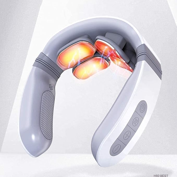 Neck Massagerwith Heat Kneading Massager ShawlElectric Pulse Deep Tissue Neck MassageSuitable for Home OfficeWorkLeisure are Applicable