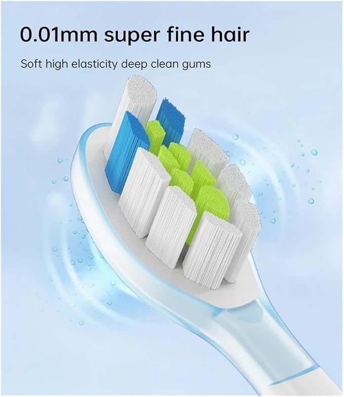 8Pcs Replacement Brush Heads Compatible for Philips HX6064 HX6930 HX6730 Sonic Electric Toothbrush Vacuum 4100 6500 6100 5300 C3(PS Purple)
