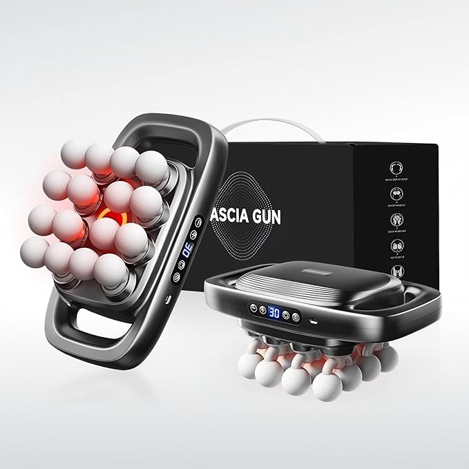 16 Head Massage Gun Deep Tissue - 2026 Upgrade Percussion Massager with 3 Modes &amp 30 IntensitiesQuiet Muscle Massage Gun for BackShoulders Legs Foot Body Muscle Pain Relief Ideal Gifts