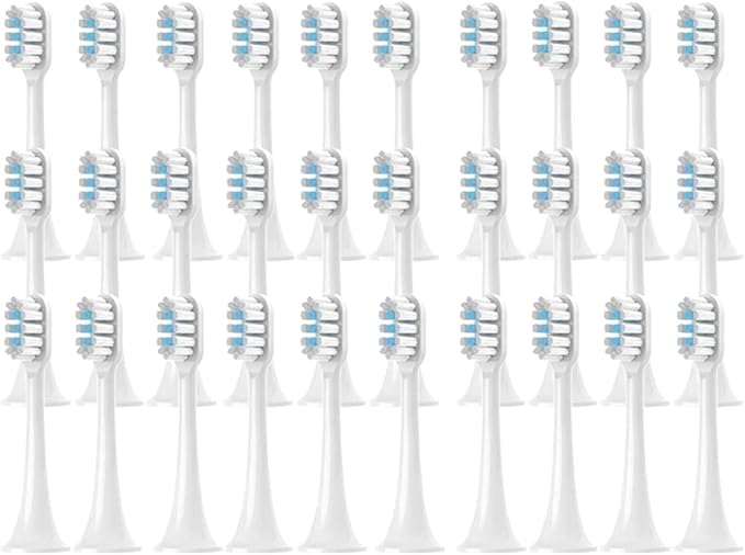 4/8/12/16PCS for T302 Replacement Toothbrush Heads Electric Vacuum Soft Bristle Brush(T302White Blue-30pcs)