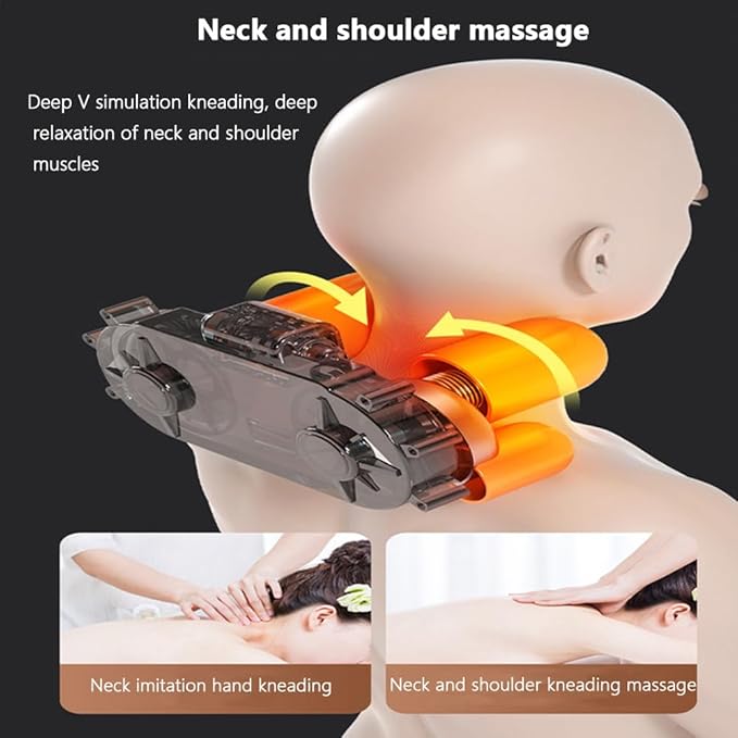 Back MassagerShiatsu Neck And Back Massager3 Level Intensity Adjustment Constant Temperature Warm Compress 10 Sets Kneading Heads Suitable For Home And Office Use
