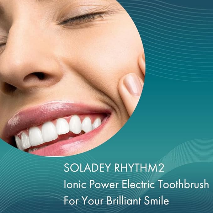 Soladey SoladeyRhythm2 Ionic Power Electric Toothbrush Solar Panels and TiO2 Semiconductor (Snow White) Ready to use Ionic Toothbrush