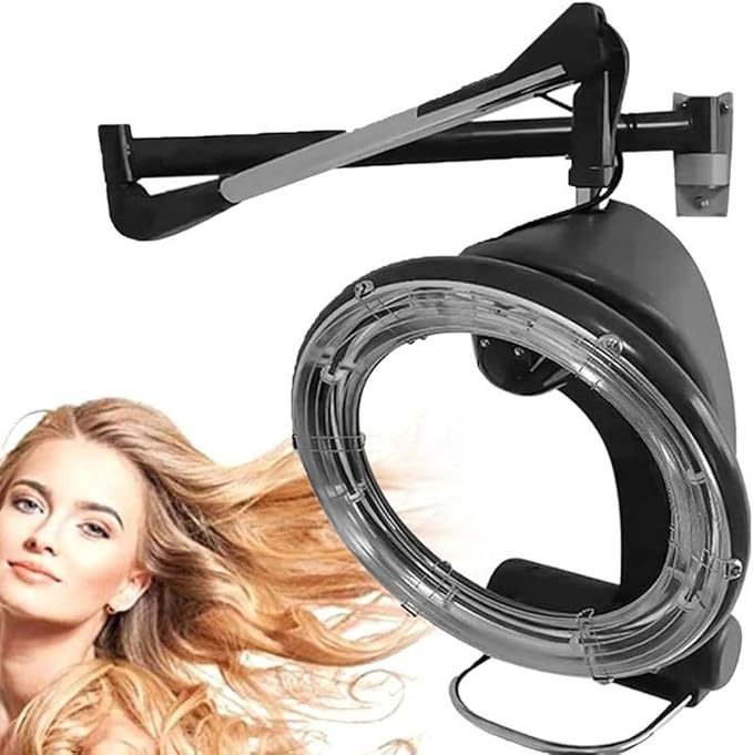 Professional Hair Dryer Wall-Mount Infrared Hair SteamerHair Salon Colour Processor Plate Heater Salon Barber System Hood with Adjustable Timer and Temperature