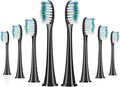 Replacement Toothbrush Heads Compatible for Phili Sonic Care Electric Handles(8pcs Black)