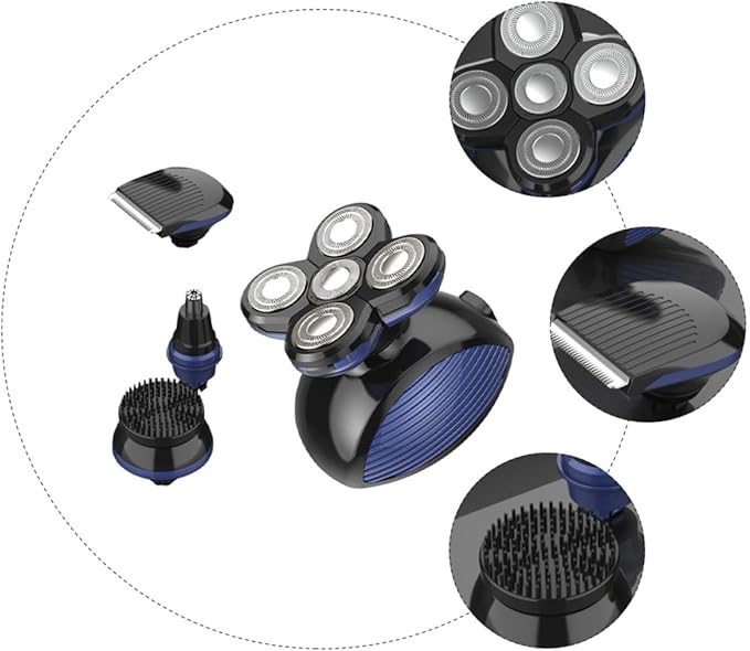 USB Rechargeable Electric Shaver Floating Trimmer Head for Beard Hair and Nose Hair Multifunctional Grooming Kit for Men