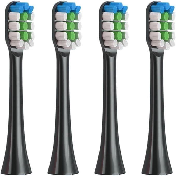 Replacement Toothbrush HeadsCompatible for ROAMAN T3/T5/T10/T10S/T20/E7/V5 Electric(4pcs Black)