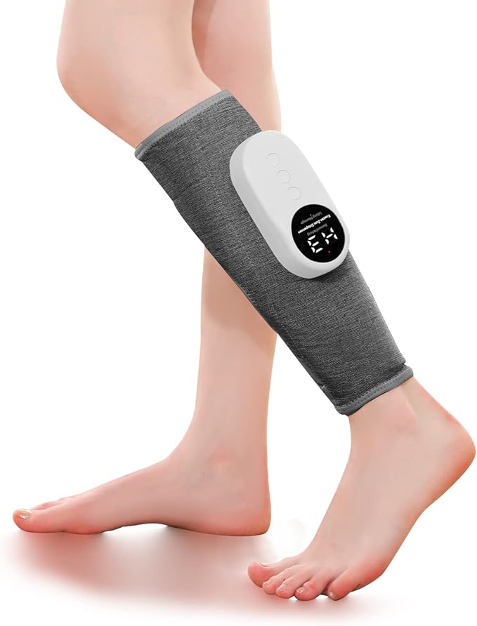Leg Massager for Circulation and Pain Relief Calf Air Compression Massager with Heat Leg Massager with 3 Intensities 3 Modes Easy to use Muscle Relaxation Gifts (Pair)
