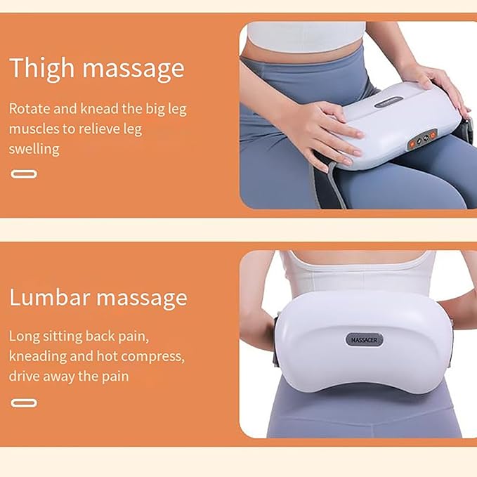 Electric Abdominal Massager Tummy Kneading Instrument 3 Gear Adjustment 12 Magnet Assist Deep Massage Big Double Disc Massage Stomach Maintenance for Abdominal Back Neck and Legs