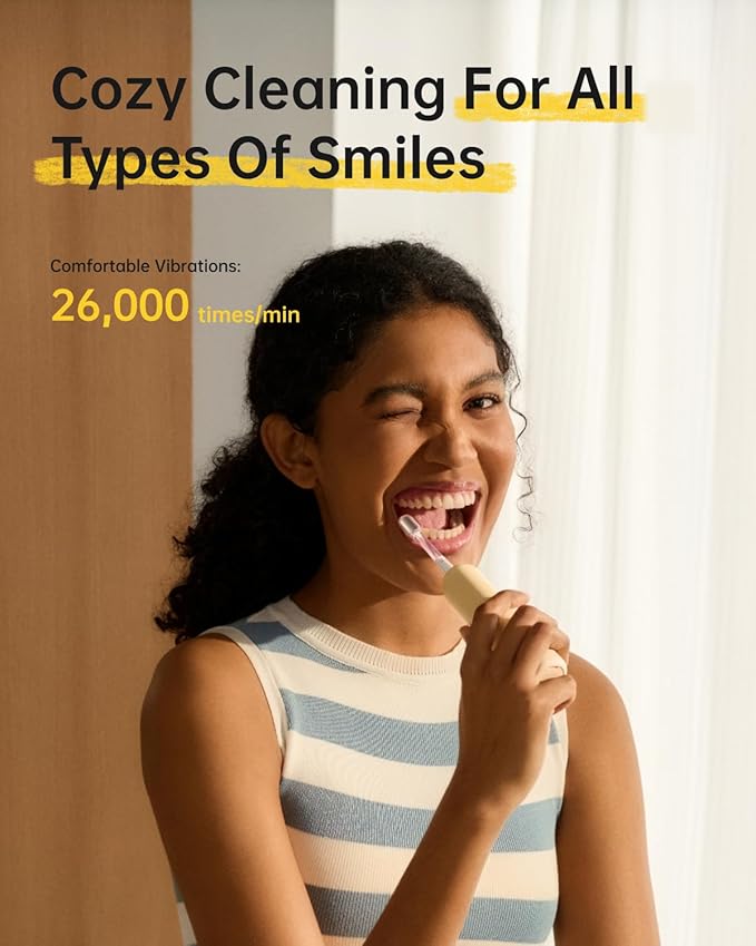 Laifen Wave Special Electric Toothbrush New 2025 Version Oscillation &amp Vibration Sonic Electric Toothbrush for Adults with App 2 Brush Heads IP68 Waterproof Travel Powered Toothbrush (Matte Yel