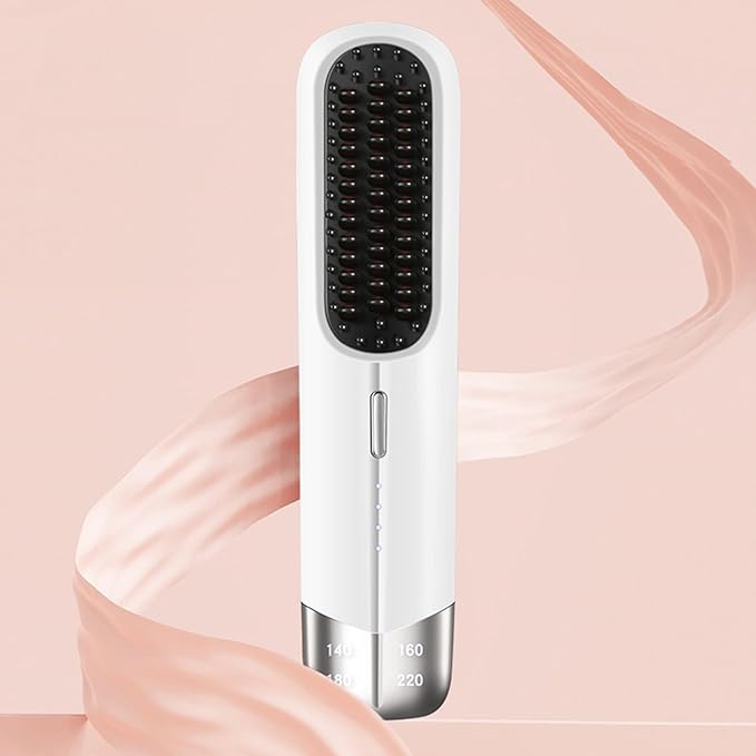 Hair Straightening Comb Electric Hot Small Straightener Easy to Use Straightener Brush USB Rechargeable Hair Styler