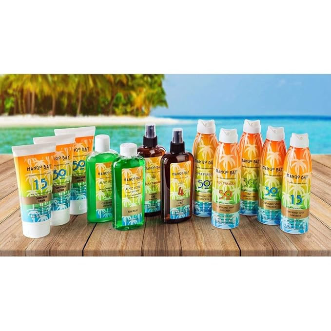 Mango Bay Sunscreen Spray SPF 50 Kids | Vegan Broad Spectrum UVAUVB - Octinoxate &amp Oxybenzone Free Water Resistant Reef Friendly ParabenPaba-free 6fl Oz - 170g 682863719192