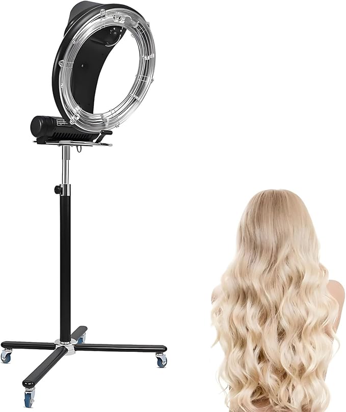 950W Orbiting Rotating Hair Treatment MachineSalon Hair Perming Machine with Rolling BaseHeavy Duty Salon Equipment - Easy to Use Hair Processor Upright