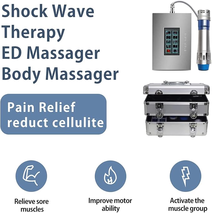 Electric Shockwave Therapy Machine for Joint Muscle Pain Focused Shock Wave Machine with Touchscreen Extracorporeal Shock Wave Device for Relieve Elbow Foot Knee Back Aches Home Use