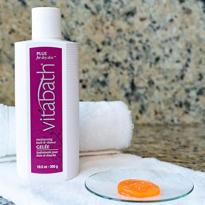 Vitabath Plus For Dry Skin Moisturizing Bath &amp Shower Gel Wash Nourishing Replenishing Oils Deeply Hydrate &amp Soothe Dryness - Body Cleanser Skin Restore &amp Foaming Gelee - 10.5 oz