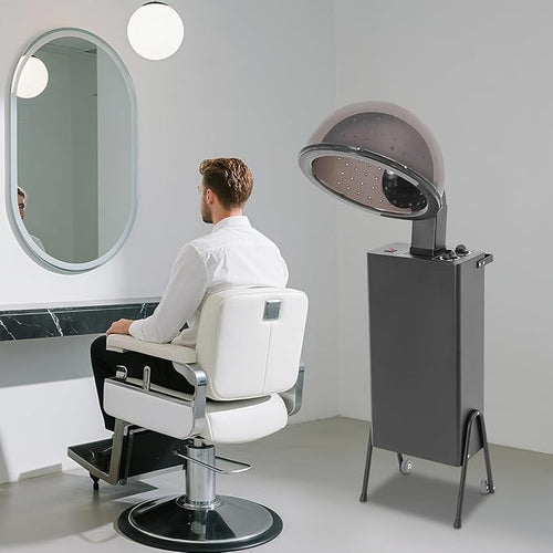 1200W Professional Hooded Hair Dryer Adjustable Standing Hair Dryer with 2 Wheels and 6.56ft Long Power Cord Salon Dryers with Hood Room Temperature to 70 ℃/158℉