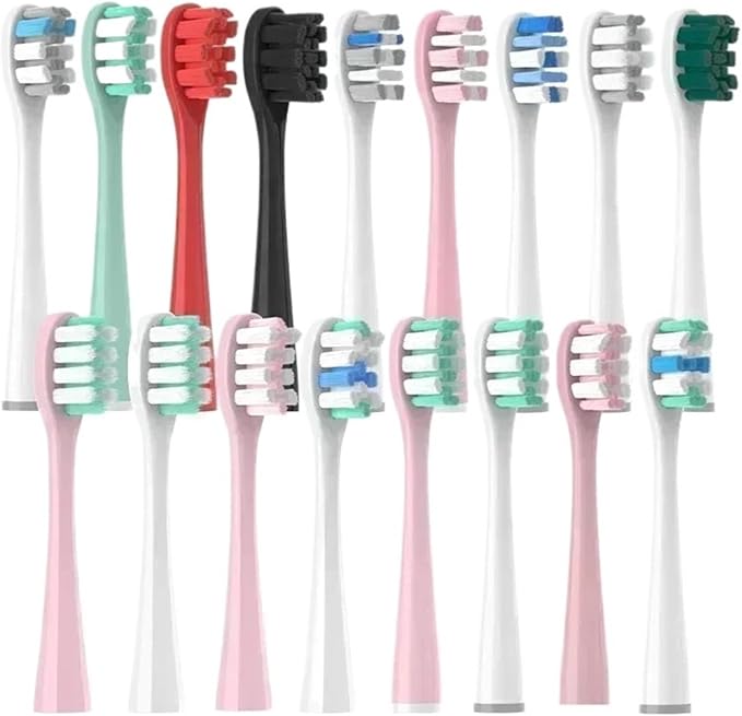 10PCS Vacuum Replacement Brush Heads Compatible for Y1S/Y4/U1/U2/U3/P1/P4 Soft Sonic Electric Toothbrush Clean Nozzles(10RoundGentleWhite)