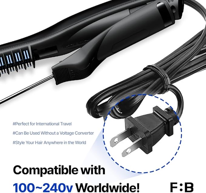 FORBEAUT M'STYLER AX (110V) - Men’s 3-in-1 Hair Styler with Down Wave &amp Straight Modes Smart Heat Control Ceramic Brush No Heat Damage Lightweight 10oz / 283g