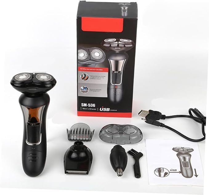 USB Rechargeable Electric Beard Clipper Nose Hair Trimmer Grooming Kit for Men Compact Design Head for Efficient Hair Removal