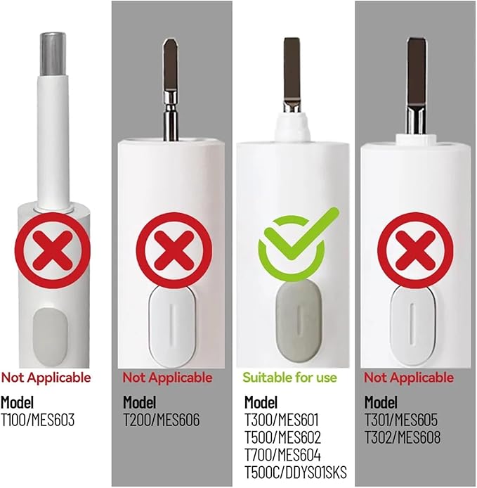 Compatible for with Electric Toothbrush Head T300/T500 Compatible DDYS01SKS/MES601/T700 Replacement MES602/604(Clean OG 6 Pcs)