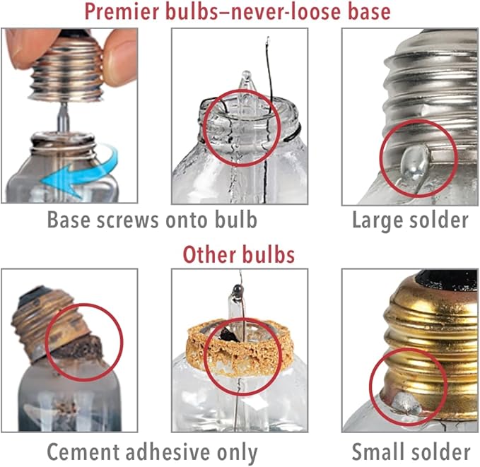 Premier 1 Heat Lamp Bulbs | Smooth Glass Infrared Bulb with Never-Loose Base Clear 2 Pack (175 watt)