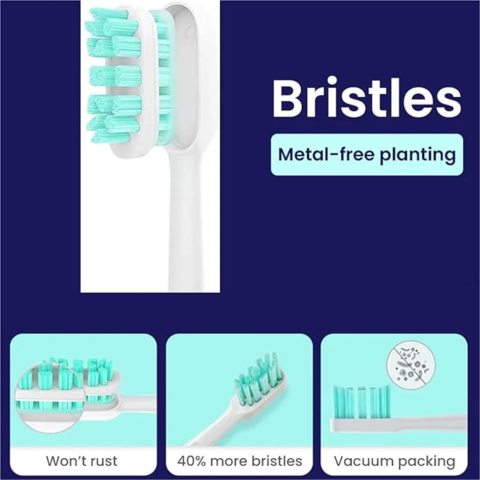 4pcs Replacement Brush HeadsCompatible for Xiaomi Mijia T300 T301 T500 Sonic Electric Toothbrush Head Soft Bristle Nozzles(3)