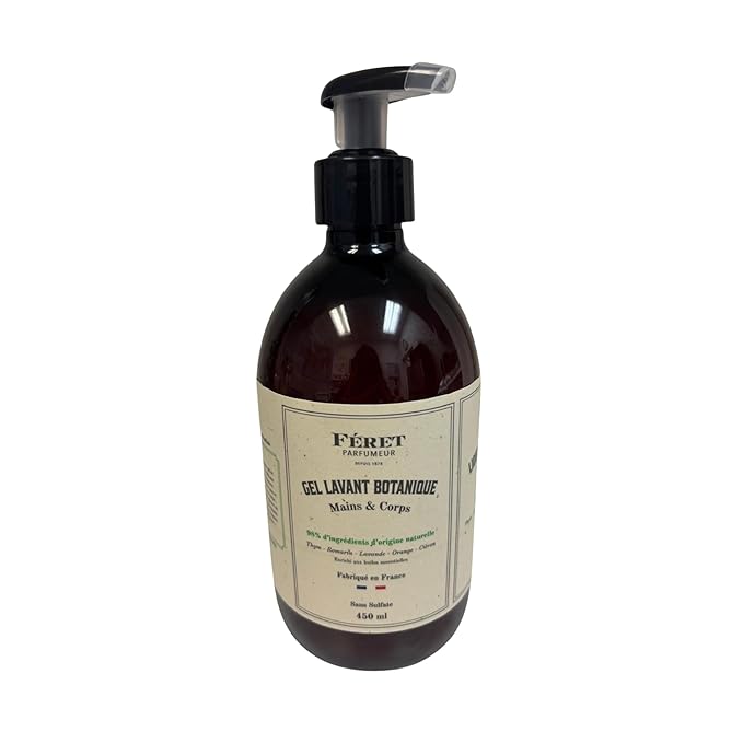 Feret Parfumeur Botanical Hand &amp Body Liquid Soap – Hydrating Plant Based Cleanser with Lavender Rosemary &amp Orange Peel – Gentle Sulfate-Free Formula – Made in France 500ml