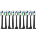 10PCS Brush HeadsCompatible for Philips H X3/6/8/9 Series Electric Toothbrush Vacuum Sealed Packaged Replacement Toothbrushes(10PCS-W2-black)