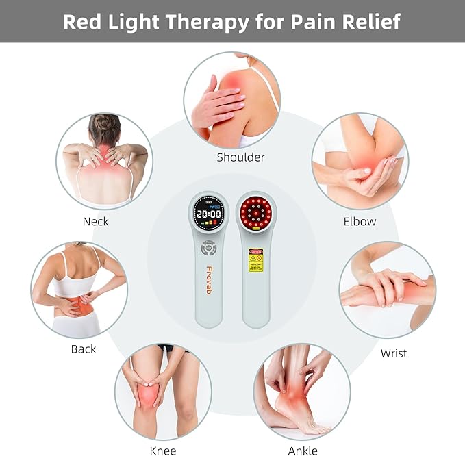 Cold Light Therapy Machine 4x980nm+4x810nm+16x660nm Red Light Therapy Device at Home Infra Red Light Therapy for Pain Hand Held Red Light Therapy Device for Elbows Knees Shoulders Hands