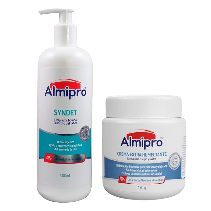 almipro Delicate Sensitive Skin Care Bundle – Extra Moisturizing Cream and Soothing Moisturizing Body Wash for Delicate Skin – Nourish protect and repair Skincare Duo of 15.87 oz. Jar + Bottle 1